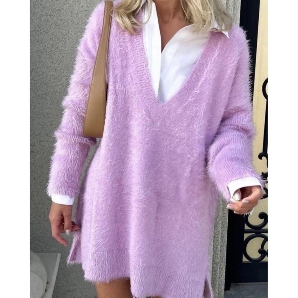Show Me Your Mumu‎ Cozy Forever Sweater In Pretty Pink Size L Fuzzy Oversized